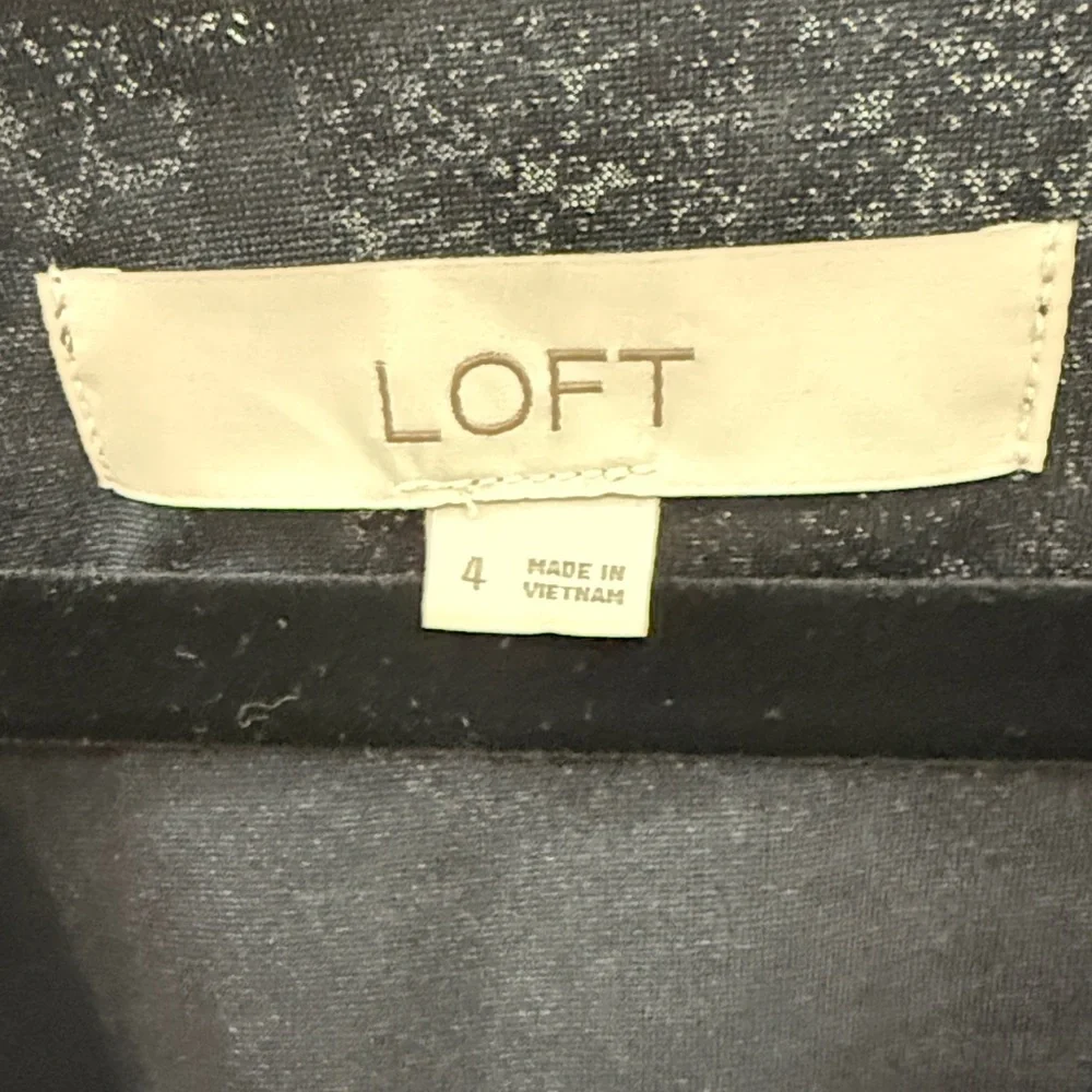 LOFT Black Sequin Long Sleeve Cocktail Dress - Picture 4 of 8